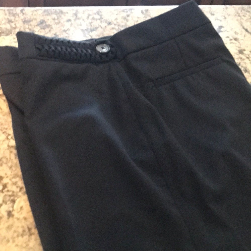 Black flared bottom slacks